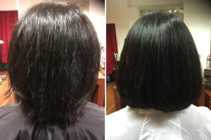 ストデジ(根元〜中間ストレート 毛先デジタルパーマ)のビフォーア、アフター‼️