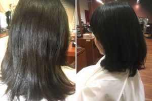 毛先が跳ねるのが気になるから、大きなカールで内巻きに入るようにしたい‼️