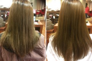 ブリーチとホームカラーで傷んだ髪を毛髪復元ヘアーホスピでしてみたら、、