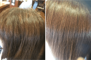 髪のツヤを出すために部分ストレート！