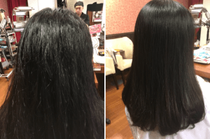 髪質改善を続けた髪に、根元の矯正ストレートをしてみた！