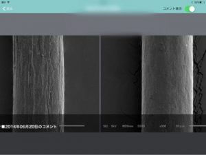 久しぶりの髪質改善ヘアーホスピ　３年前の電子顕微鏡画像