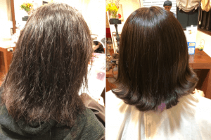 ダメージとクセ毛によるアホ毛でお困りの方を改善する！
